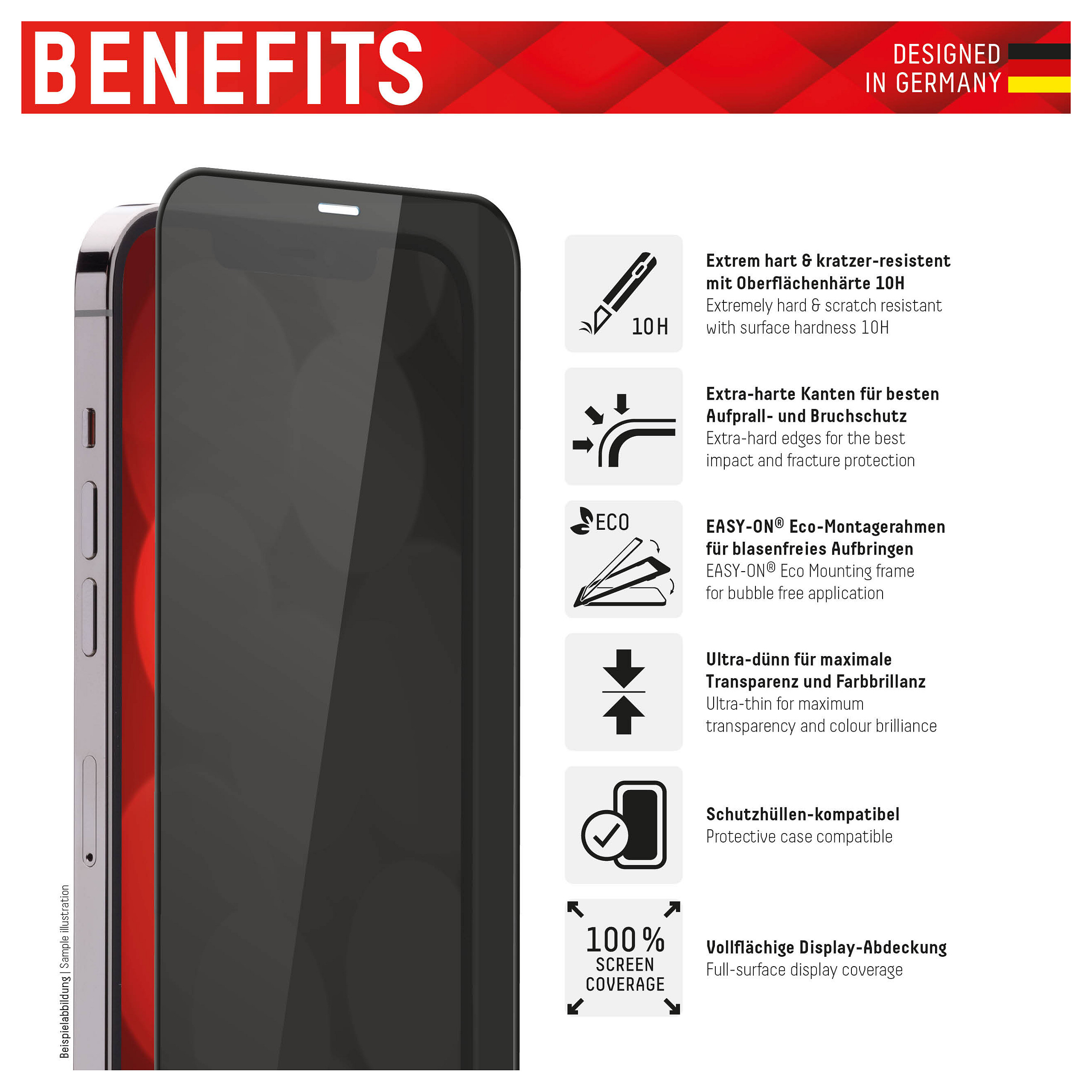 Zaštitno staklo DISPLEX Privacy Glass za Apple iPhone 13/13 Pro/14-6