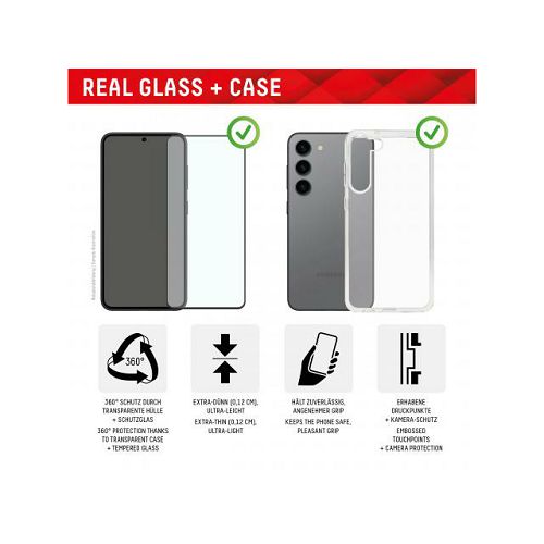 Zaštitno staklo DISPLEX Real Glass 2D + prozirna maskica za Samsung Galaxy S24 Ultra-1