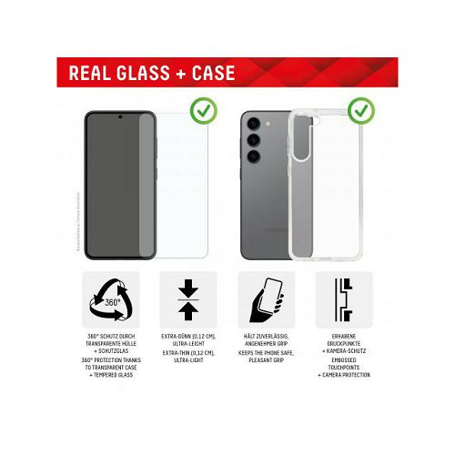 Zaštitno staklo DISPLEX Real Glass 2D + prozirna maskica za Samsung Galaxy S24+-4