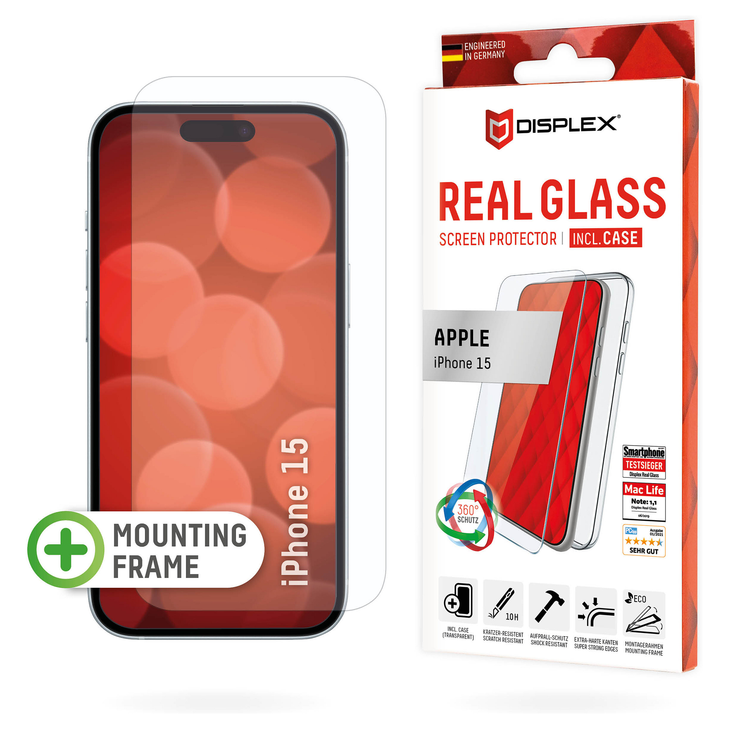 Zaštitno staklo DISPLEX Real Glass 2D + maskica za iPhone 15-4