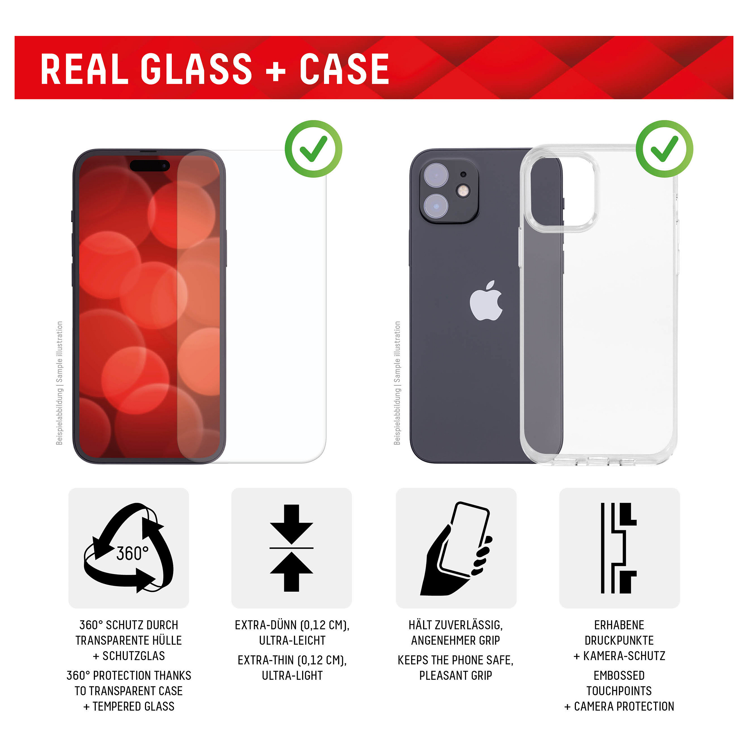 Zaštitno staklo DISPLEX Real Glass 2D + maskica za iPhone 15-8