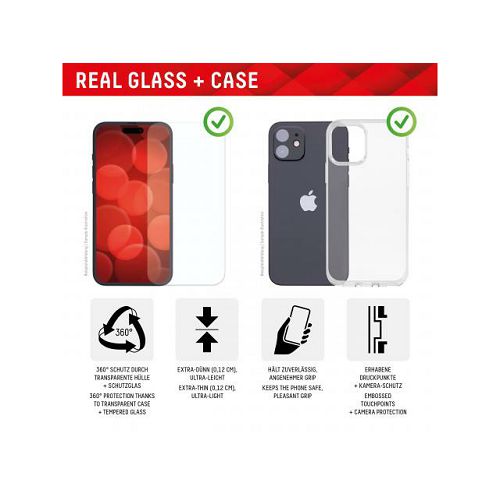 Zaštitno staklo DISPLEX Real Glass 2D + maskica za iPhone 15 Pro Max-2
