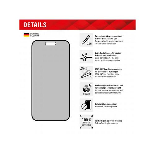 Zaštitno staklo DISPLEX Privacy Glass za iPhone 15/15 Pro-1