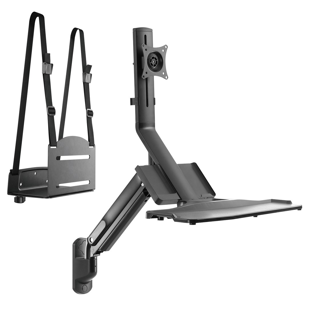 Zidni nosač MACLEAN MC-838 (za monitor, tipkovnicu i PC s plinskim oprugama)-0