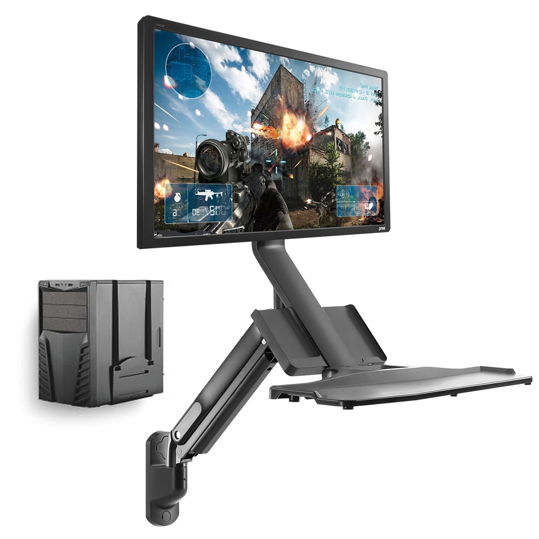 Zidni nosač MACLEAN MC-838 (za monitor, tipkovnicu i PC s plinskim oprugama)-3