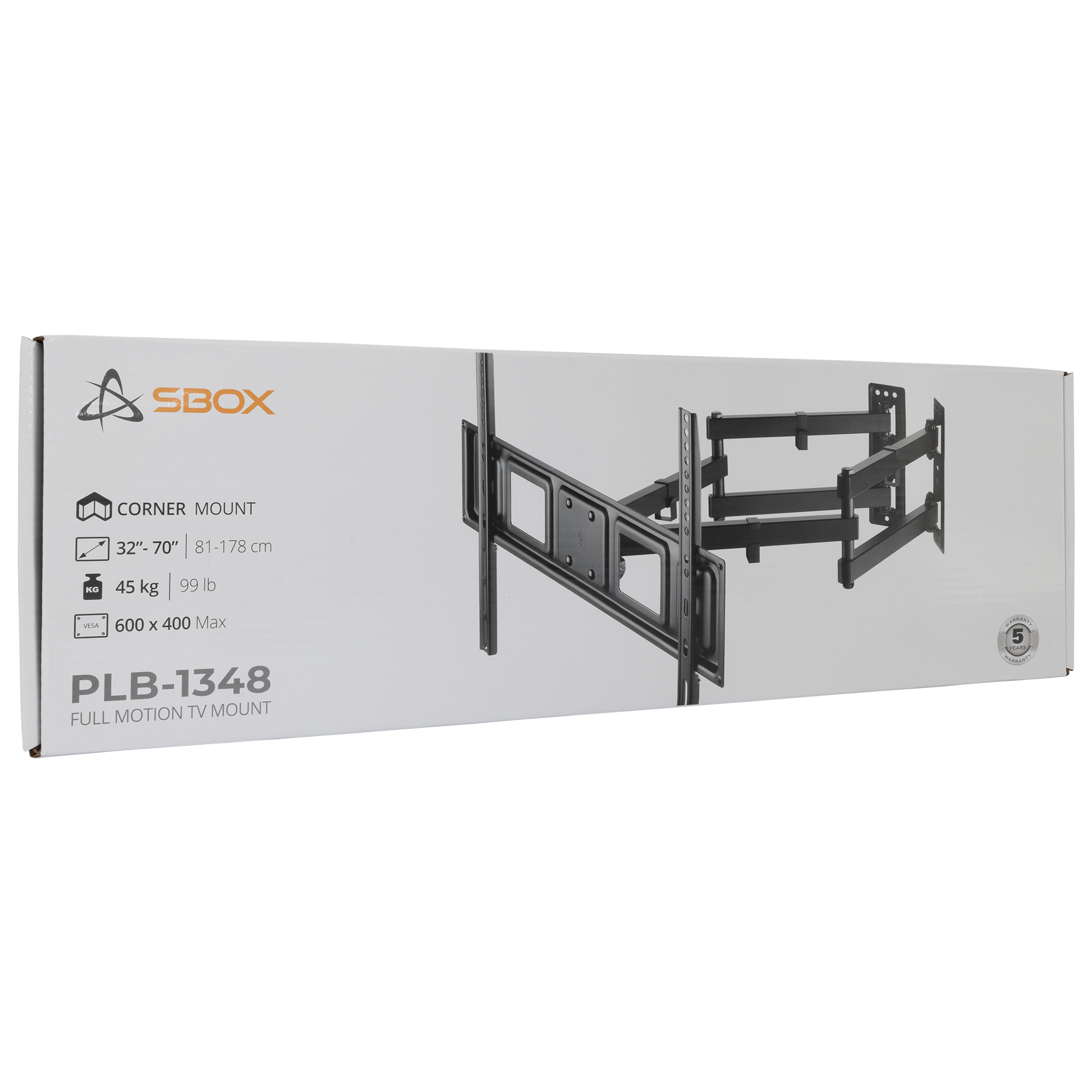 Nosač za TV zidni SBOX PLB-1348 (37"-63", nagib -15°/+15°, sa zglobom)-5