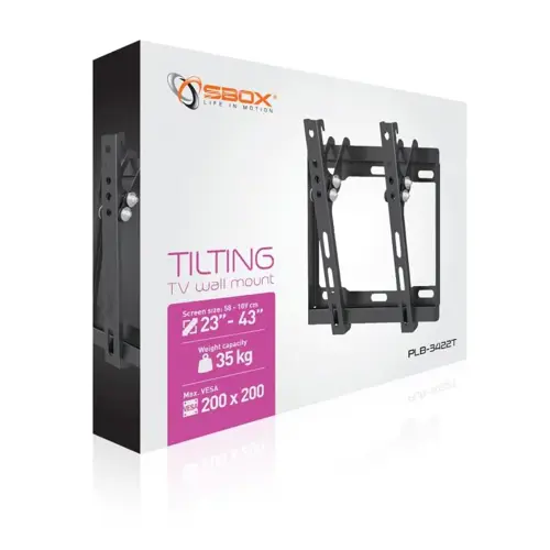 Nosač za TV zidni SBOX PLB-3422T (23"- 43", do 35 kg, nagib 8°)-2