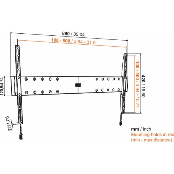 Nosač za TV zidni VOGELS BASE 05 L (40"-80", do 70 kg)-1