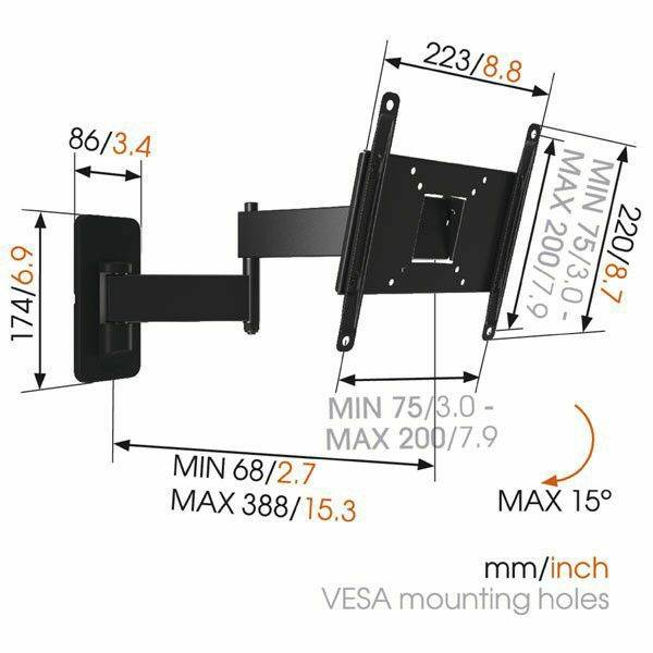 Nosač za TV zidni VOGELS MA 2040 (19"-40", do 15 kg, nagib 10°, zakret 180°, sa zglobom)-1