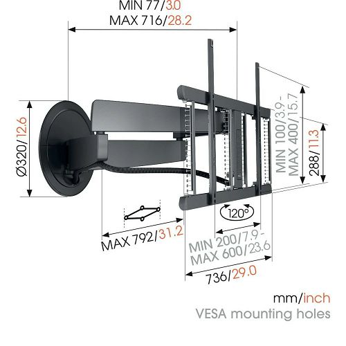 Nosač za TV zidni VOGELS TVM 7675 MotionMount SIGNATURE (40"-77", do 120 kg, zakret 120°, motorizirani)-1
