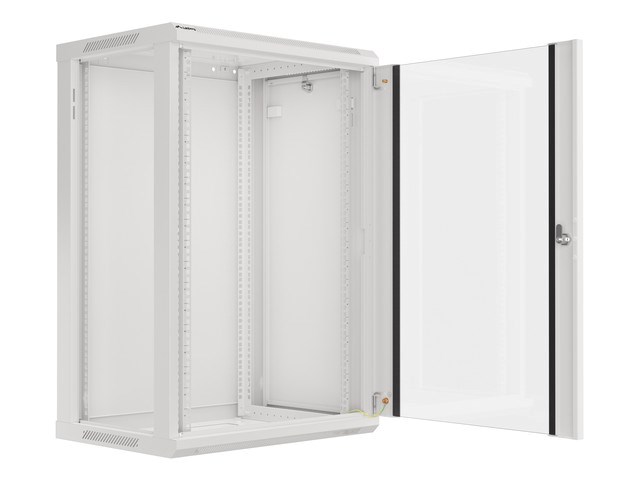 Zidni ormar LANBERG (19", 18U, 600 x 450 mm, staklena vrata) sivi-2