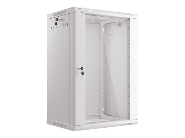 Zidni ormar LANBERG (19", 18U, 600 x 450 mm, staklena vrata) sivi-0