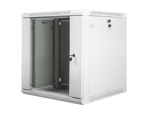 Zidni ormar LANBERG (19", 22U, 600 x 600, staklena vrata) sivi-2