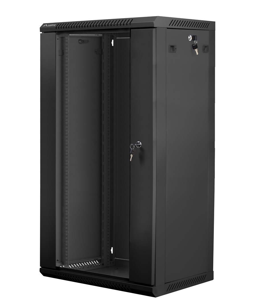 Lanberg WF01-6422-10B rack cabinet 22U Wall mounted rack Black-0