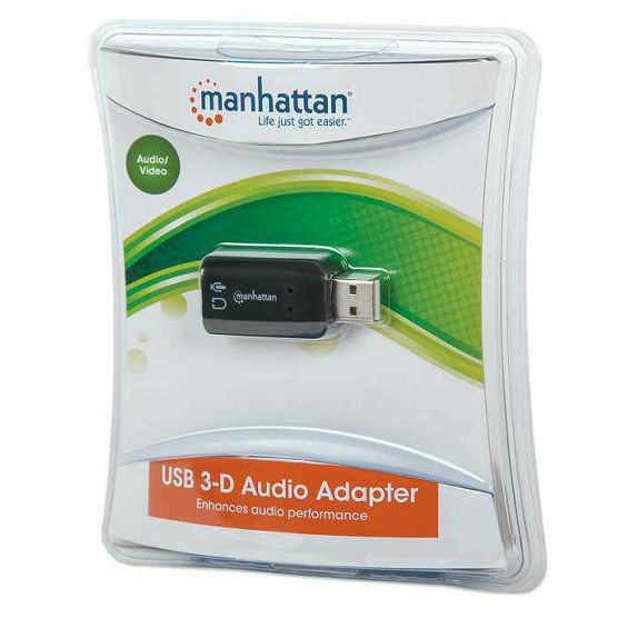 Zvučna kartica na USB-A MANHATTAN (USB-A na 3.5 mm mikrofon i audio izlaz, 480 Mbps (USB 2.0), podržava 3D i virtualni 5.1 surround zvuk, Hi-Speed USB, crna, tri godine jamstva, blister)-3