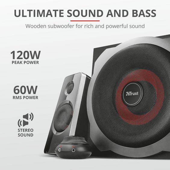 Trust GXT 38 2.1 Black Wired 60 W-10