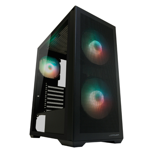 Gaming kućište LC-POWER 717B Meshwork_L Dark (ATX, 7 x PCI slots, 3x ARGB ventilatori, USB C 3.2 Gen 1, USB A 3.2 Gen 1)-0