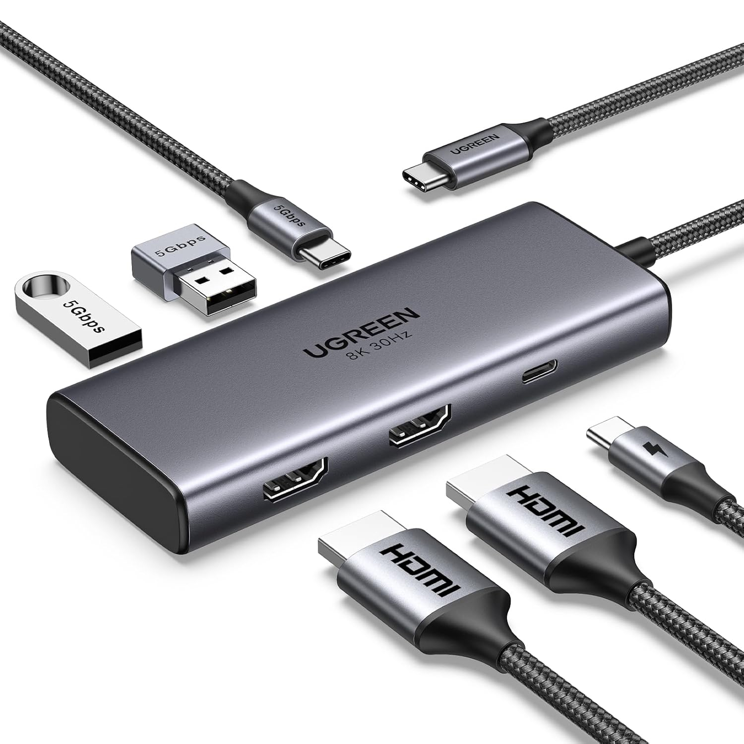 Docking Station UGREEN 6in1 USB-C 100W PD-0
