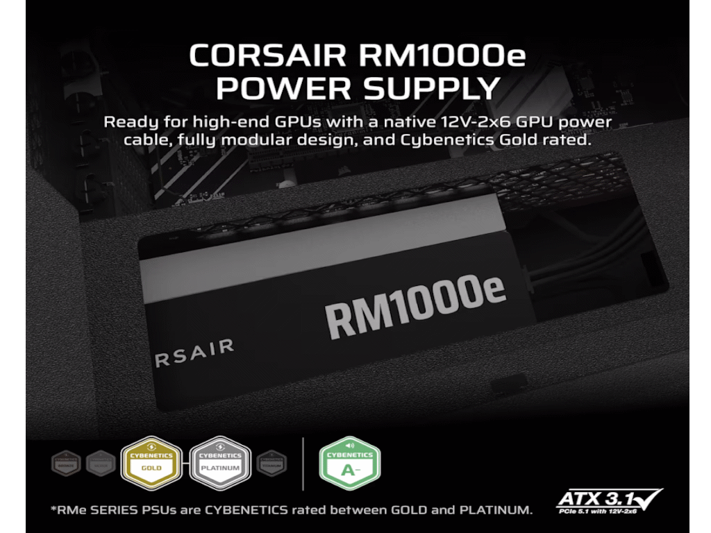 Napajanje CORSAIR RMe 1000W 80+Gold FM ATX3.1 2025-3