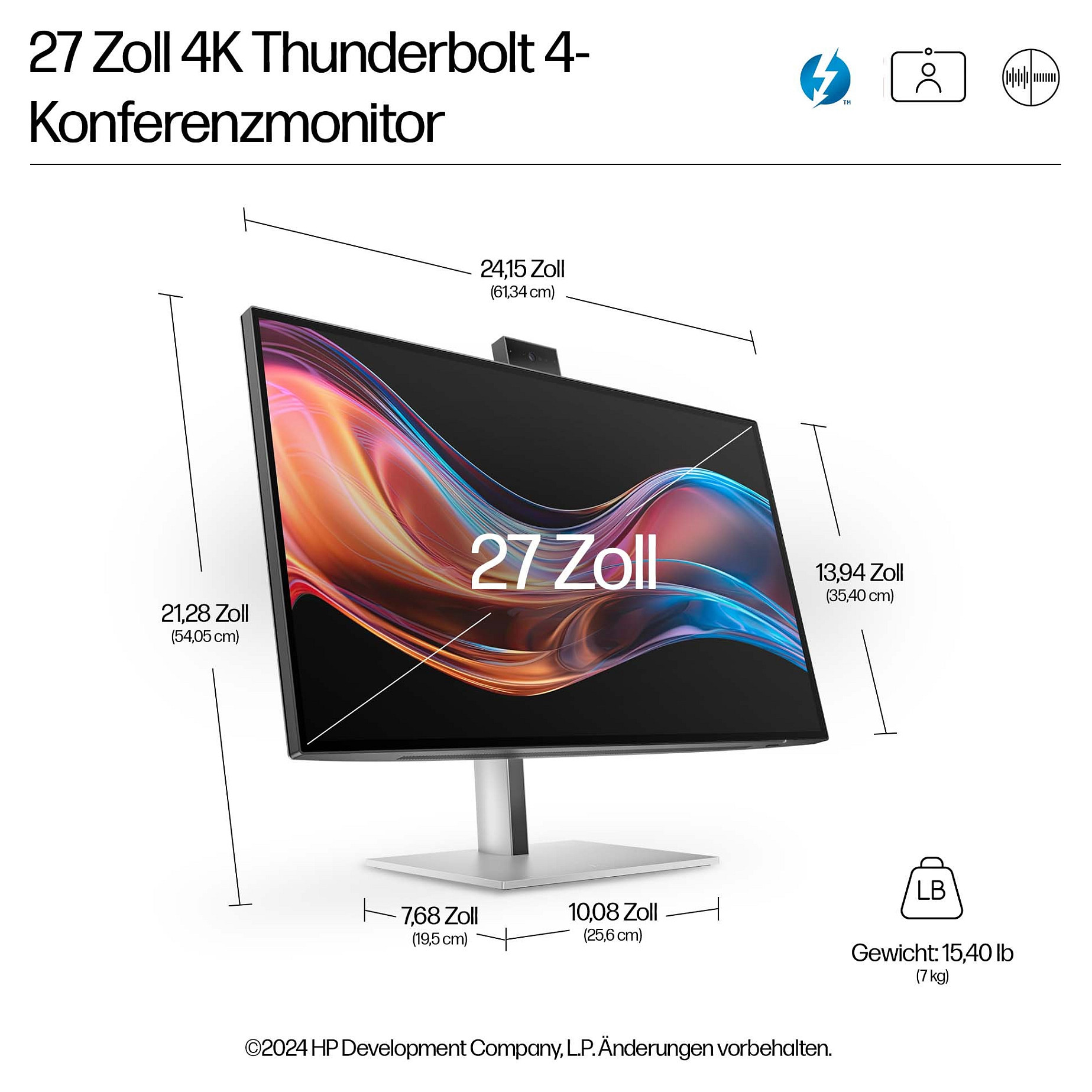 Monitor HP MON 27 S7 Pro 4K (27", 3840 x 2160, IPS, 5 ms, 400 cd/m2, 178 / 178, 20001, HDMI, DP, 2xUSB Type-C 10Gbps, 5xUSB Type-A 10Gbps)-8