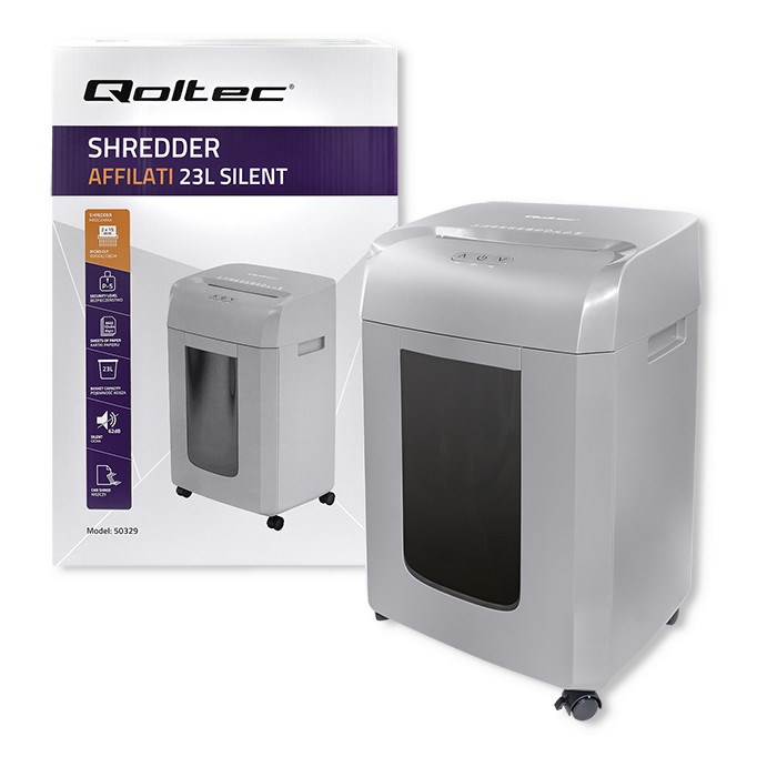 Uništavač papira QOLTEC 50329 AFFILATI (23L, tihi, Micro cut)-6