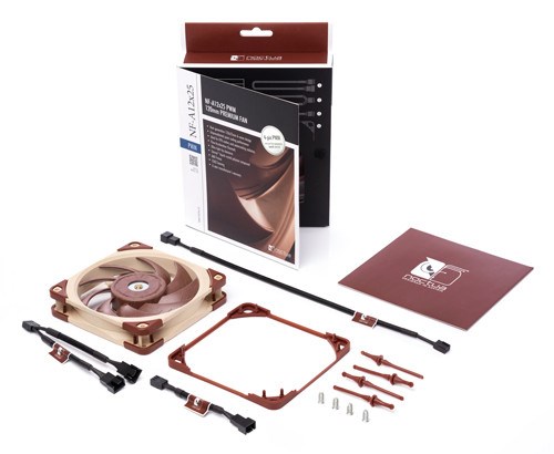 Ventilator za kućište računala Noctua NF A12x25 5V PWM (12 cm, bež-crveni)-4