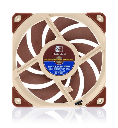 Ventilator za kućište računala Noctua NF A12x25 5V PWM (12 cm, bež-crveni)-3