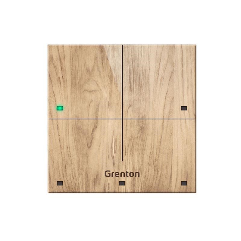 Dodirni panel GRENTON Touch Panel (4 dodirna polja, TF-BUS, svijetli drveni prednji dio)-0