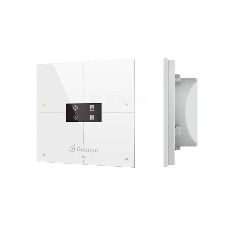 Pametni panel GRENTON Smart Panel (4 dodirna područja, OLED zaslon, TF-BUS, bijeli stakleni prednji dio)-0