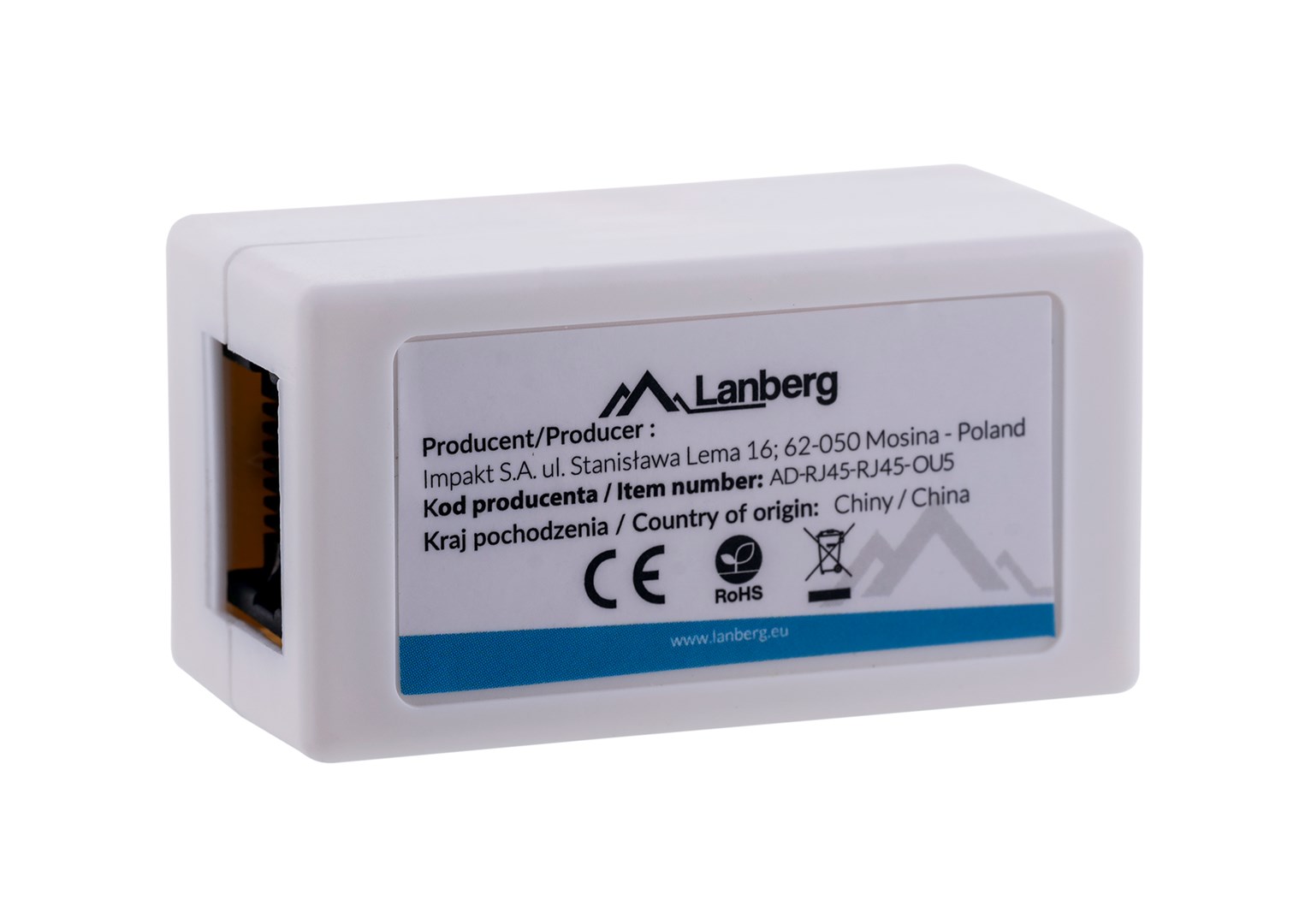 Spolni mjenjač kabela Lanberg AD-RJ45-RJ45-OU5 RJ-45 bijeli-4
