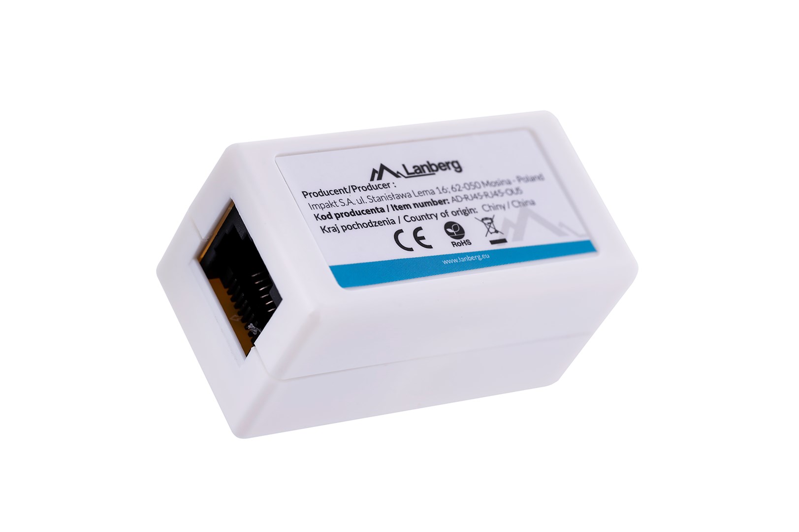 Spolni mjenjač kabela Lanberg AD-RJ45-RJ45-OU5 RJ-45 bijeli-0