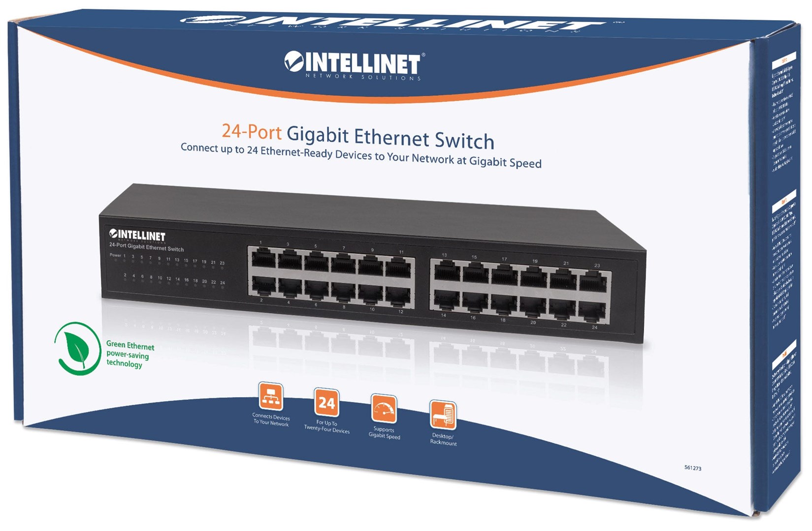 Mrežni switch INTELLINET (s 24 Gigabit Ethernet priključaka, 24 x 10/100/1000 Mbit/s RJ45 priključci)-0