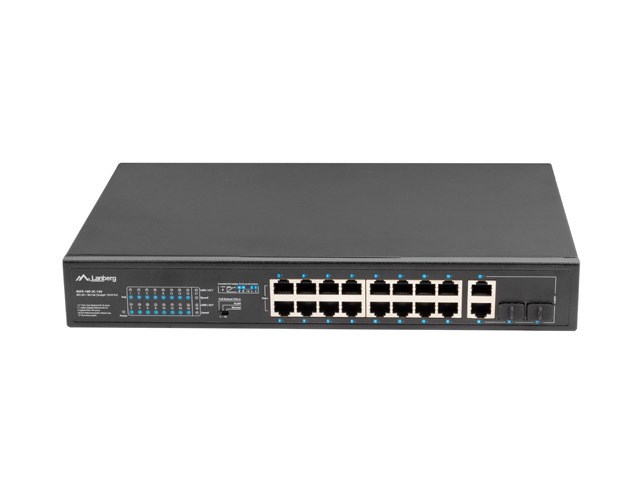 Preklopnik za ormar 19" LANBERG POE+ 16x 100MB /2X COMBO GIGABIT ETHERNET 150W-0