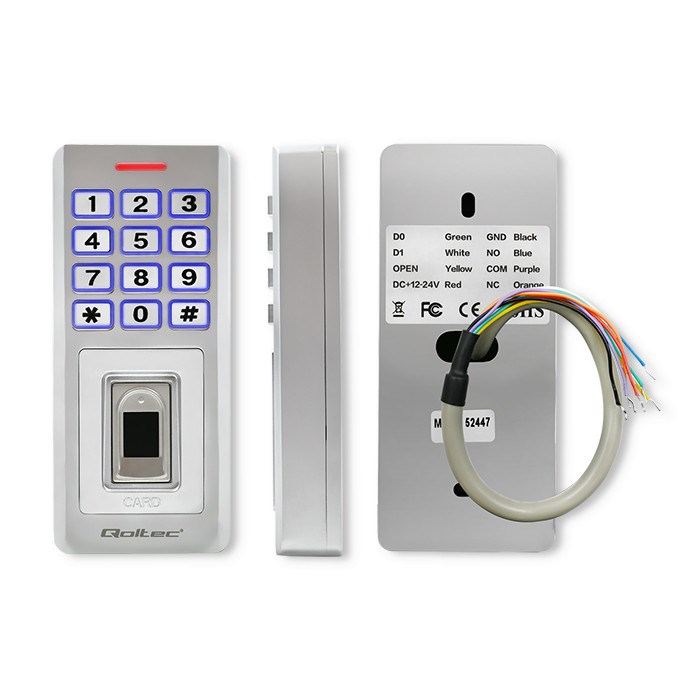 Brava s kodom QOLTEC Oberon 52447 (s čitačem otiska prsta, RFID, zvono, IP68, EM)-7
