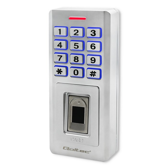 Brava s kodom QOLTEC Oberon 52447 (s čitačem otiska prsta, RFID, zvono, IP68, EM)