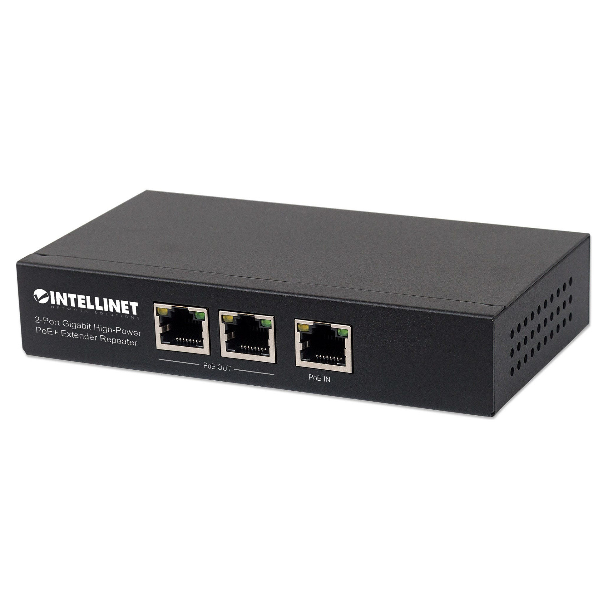 Intellinet 2-Port Gigabit High-Power PoE+ Extender Repeater (IEEE 802.3at/af, metalno kućište, crna boja)-0