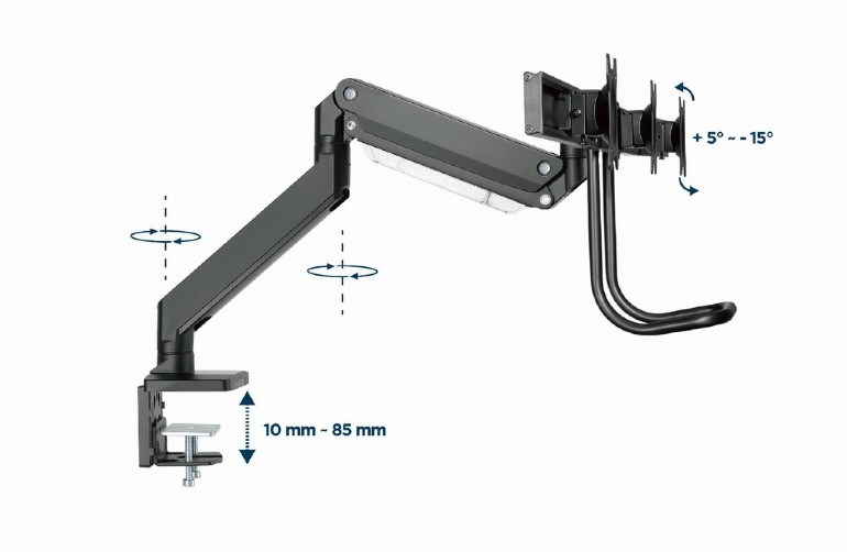 Podesiva ruka za monitor GEMBIRD MA-DA3-03 (tri monitora, 17”-27”, do 6 kg)-11