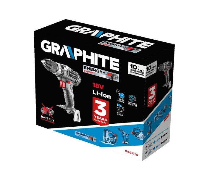 Aku bušilica odvijač GRAPHITE 58G019 Energy+ (18V, bez baterije)-1