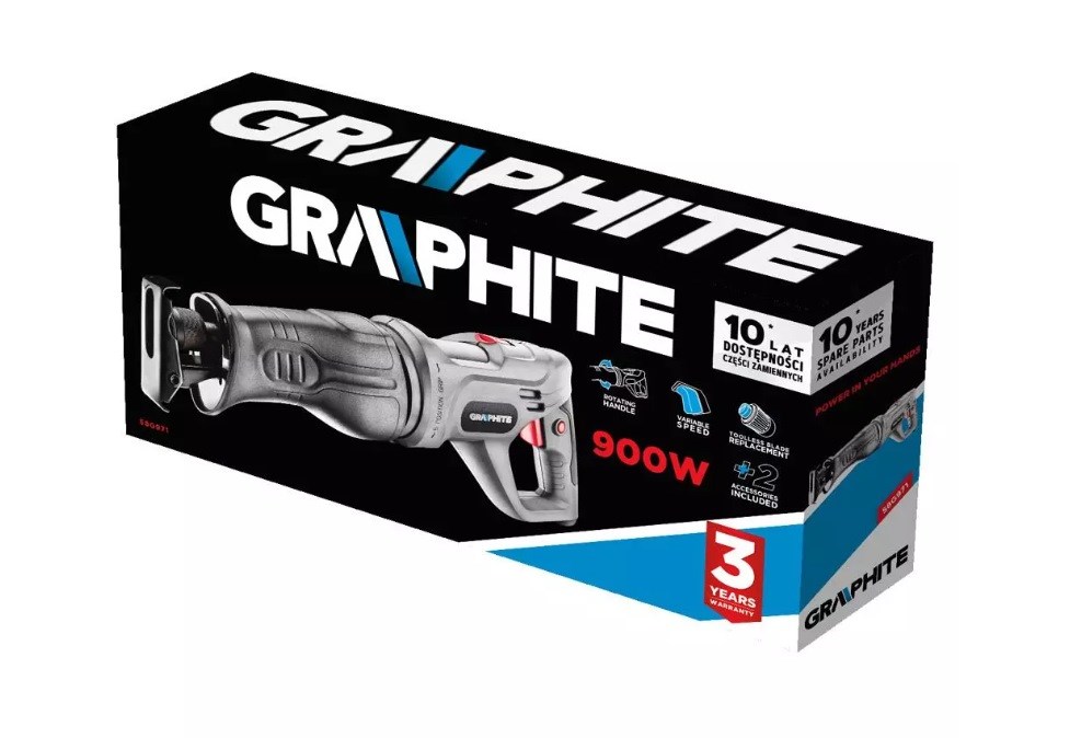 Sabljasta pila GRAPHITE 59G971 (900W, 20mm hod, 0-2600 o/min, kofer)-2