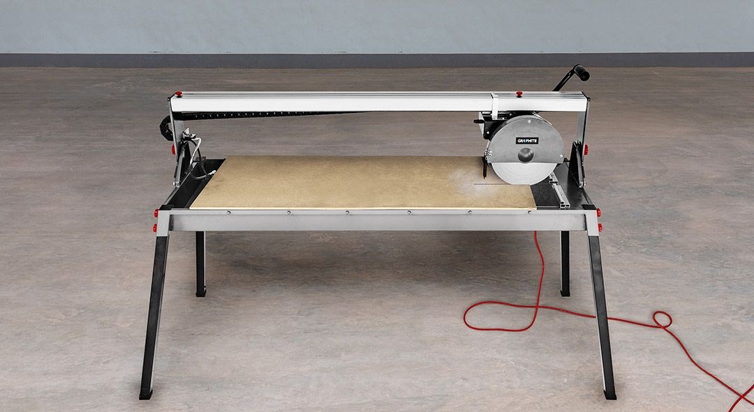 Rezačica za pločice GRAPHITE 1500W (disk 250x25, veličina stola 1230x460, domet rezanja 1200mm)-1