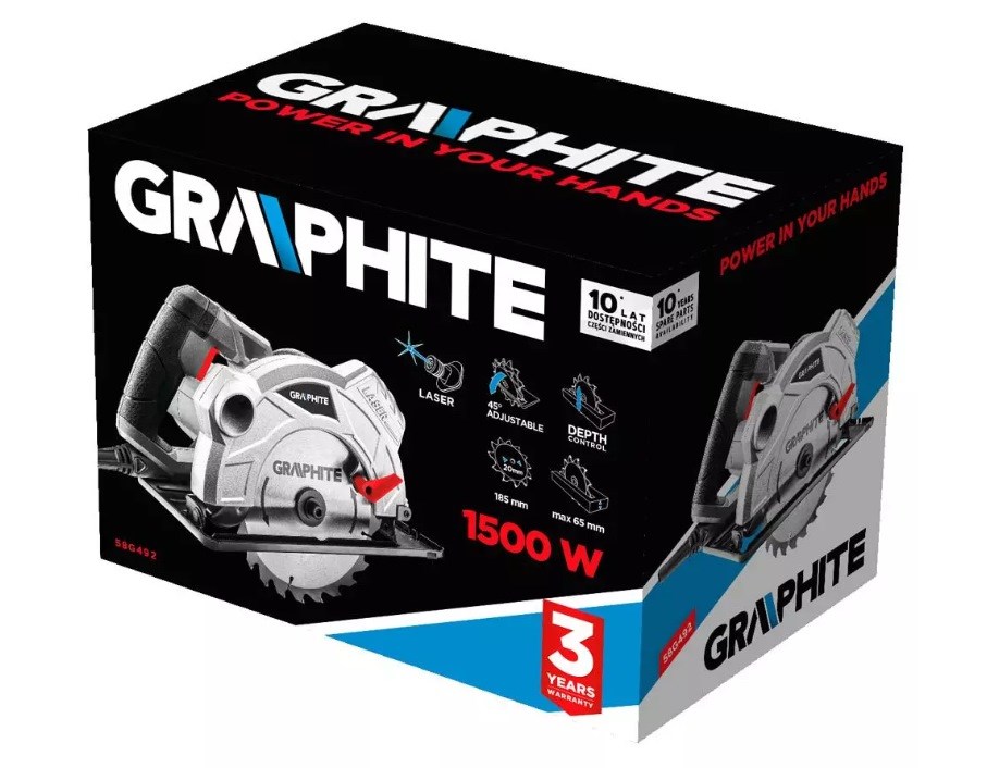 Kružna pila GRAPHITE 1500W (list pile 185mm)-2