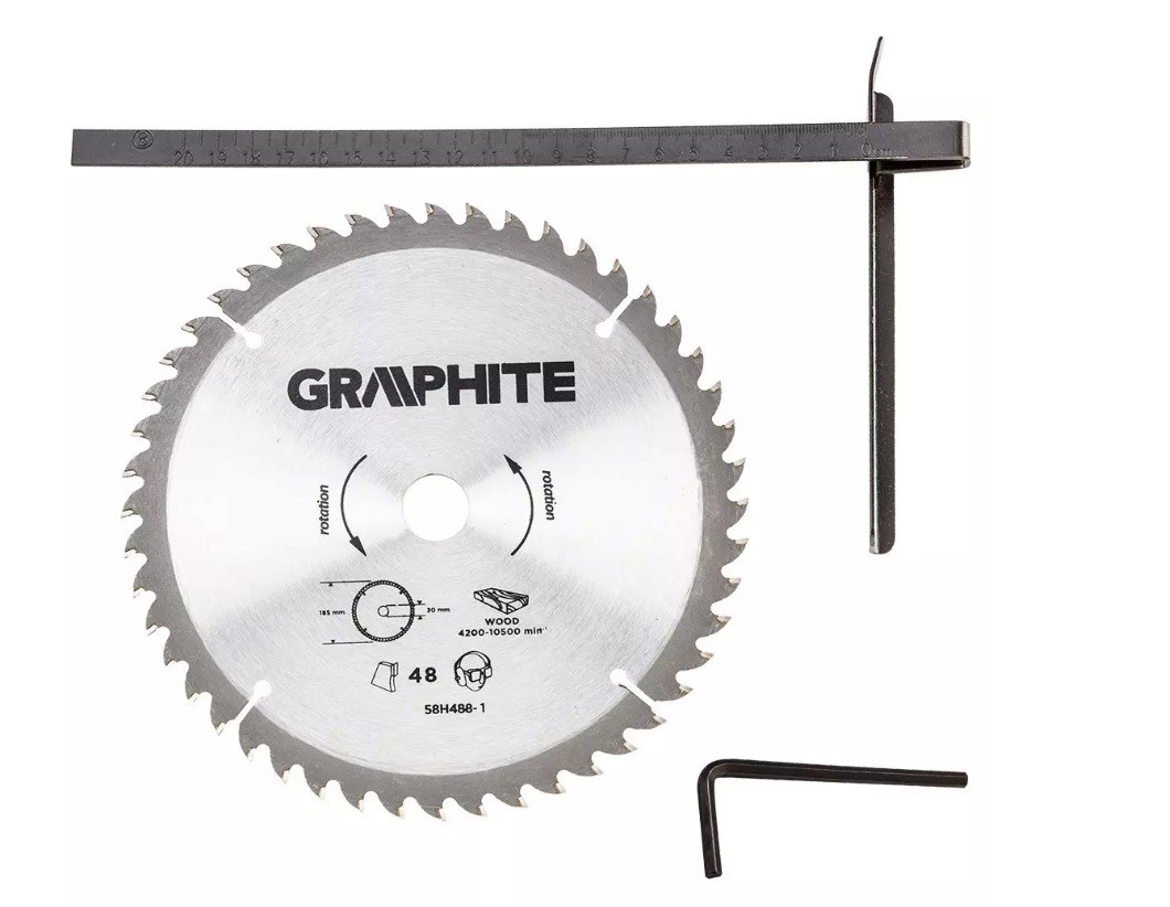 Kružna pila GRAPHITE 1200W (list pile 185mm, s kovčegom)-3