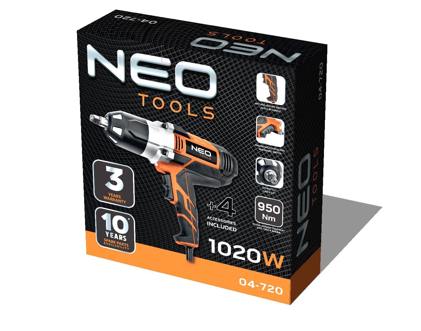 Udarni ključ NEO TOOLS 1020W (950 NM, težina 3.54 kg, dubina 305 mm)-0