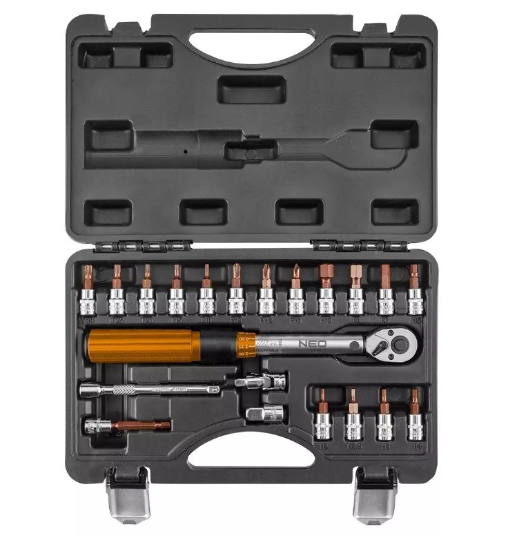 Moment ključ set NEO TOOLS 08-820 (1/4", 5-25 Nm, 21 kom)-5