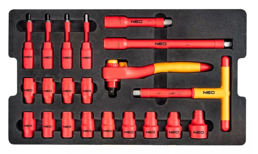 Kutija s alatom NEO TOOLS 01-311 za električare (52 kom, 22" kofer, IP67)-13