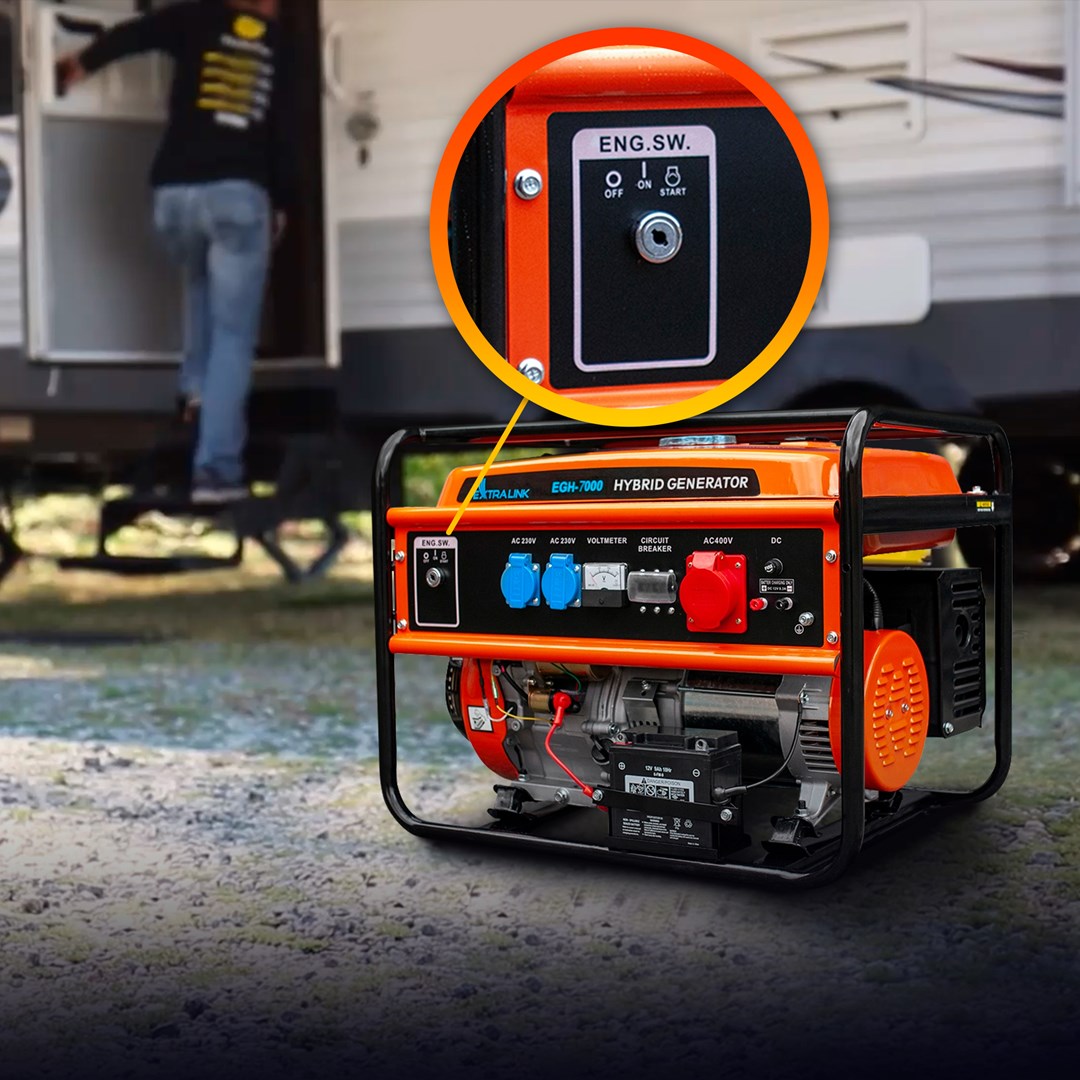 Generator EXTRALINK EGH-7000 hybrid (7000 W, 4-taktni, benzinski, ručno/elektronsko paljenje, inverter tehnologija)-21