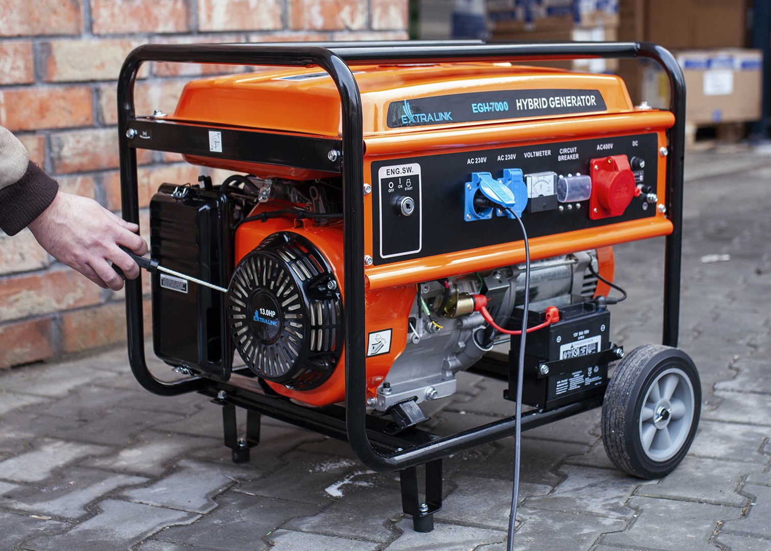 Generator EXTRALINK EGH-7000 hybrid (7000 W, 4-taktni, benzinski, ručno/elektronsko paljenje, inverter tehnologija)-6