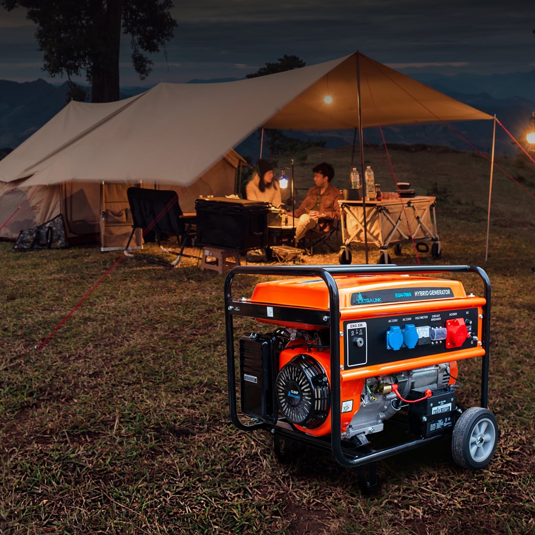 Generator EXTRALINK EGH-7000 hybrid (7000 W, 4-taktni, benzinski, ručno/elektronsko paljenje, inverter tehnologija)-9