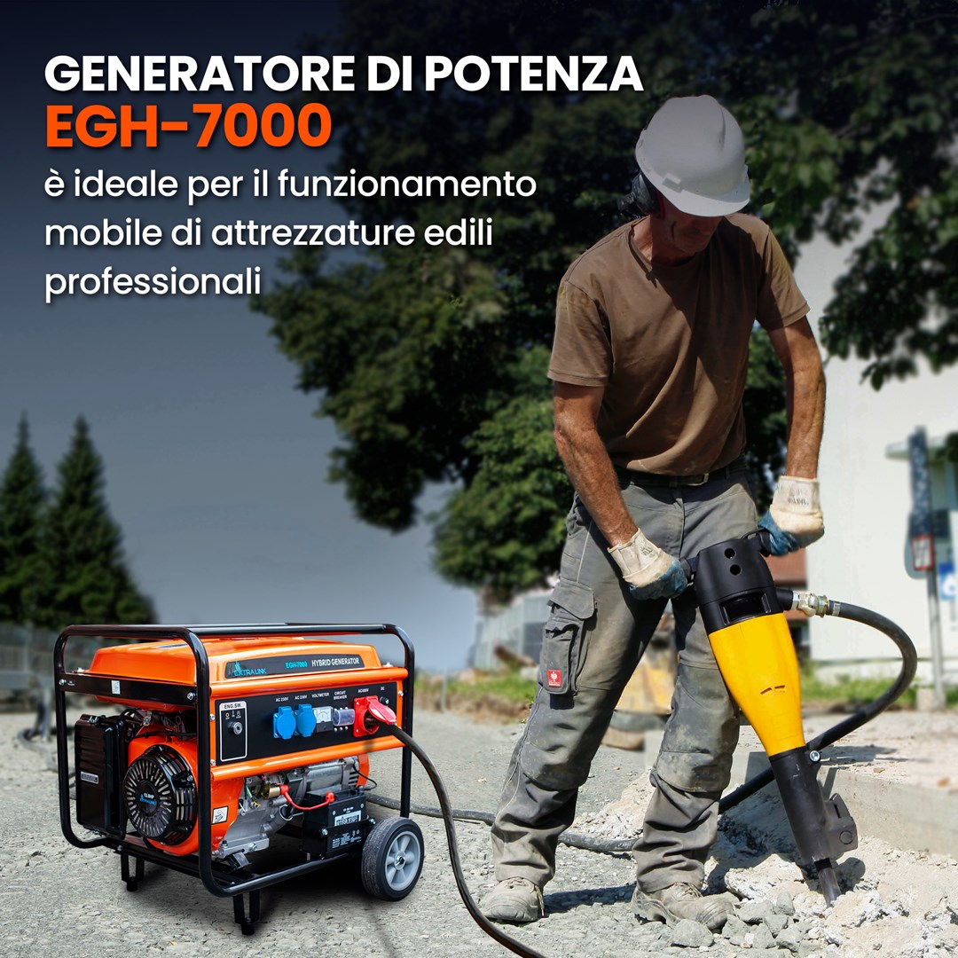 Generator EXTRALINK EGH-7000 hybrid (7000 W, 4-taktni, benzinski, ručno/elektronsko paljenje, inverter tehnologija)-16