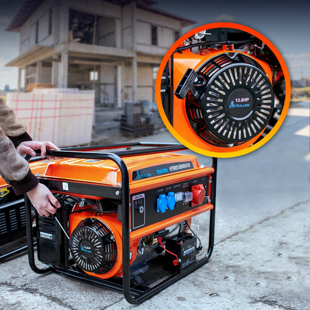 Generator EXTRALINK EGH-7000 hybrid (7000 W, 4-taktni, benzinski, ručno/elektronsko paljenje, inverter tehnologija)-10